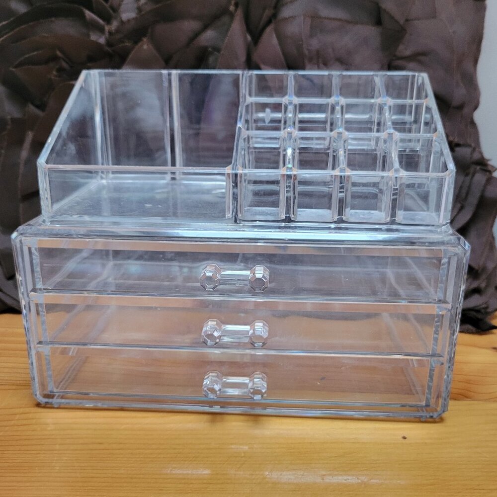 Clear acrylic makeup organizer/desk caddy | Clear |